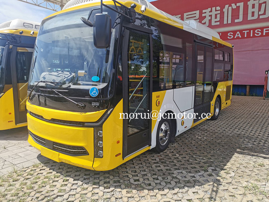 7.7m ZEV ইলেকট্রিক পাবলিক বাস পূর্ণ লোড 200 কিমি ডান হাত ড্রাইভ দৃশ্যমান শাটল বাস