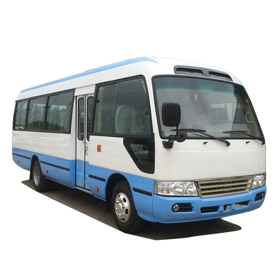 ডিজেল কোচ কোস্টার বাস 30 আসনের ভ্যান বাস 140hp ম্যানুয়াল ট্রান্সমিশন এয়ার কন্ডিশন রেফ্রিজারেটর
