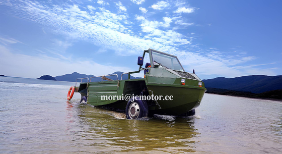 কাস্টম অফ-রোড অ্যামফিবিয়ান যানবাহন 4WD 1000 কেজি / 10 জনের ক্ষমতা হাইব্রিড এবং জ্বালানী সংস্করণ স্থল ও জলের জন্য